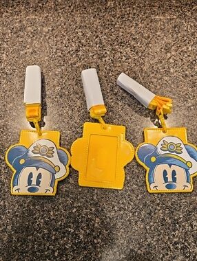 New Disney Cruise Line Castaway Club Captain Mickey Lanyard ID Holder.. Set Of 3